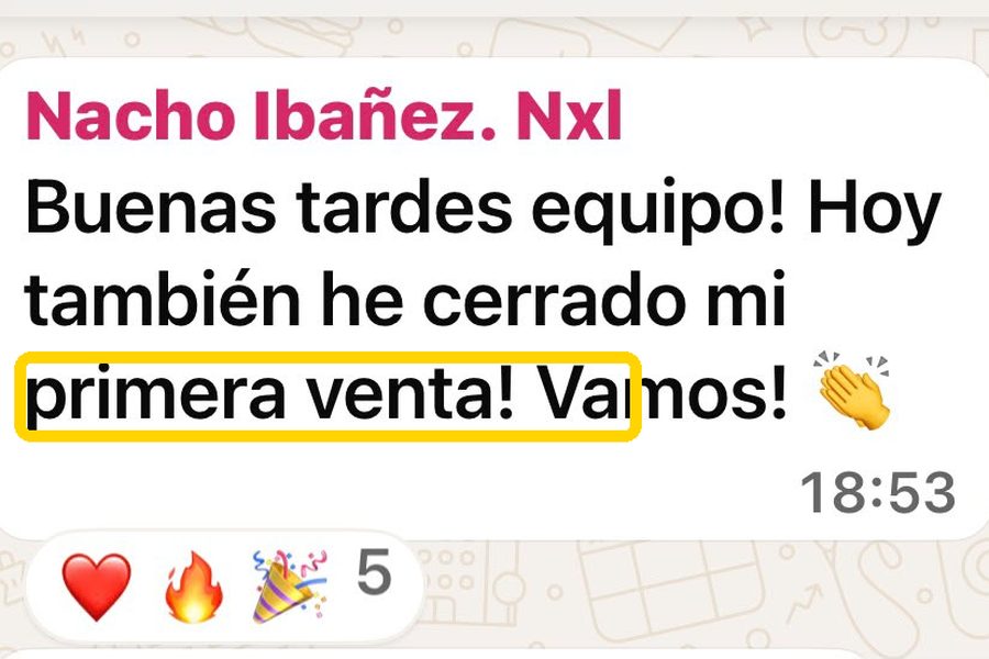 Mensaje del grupo privado de alumnos