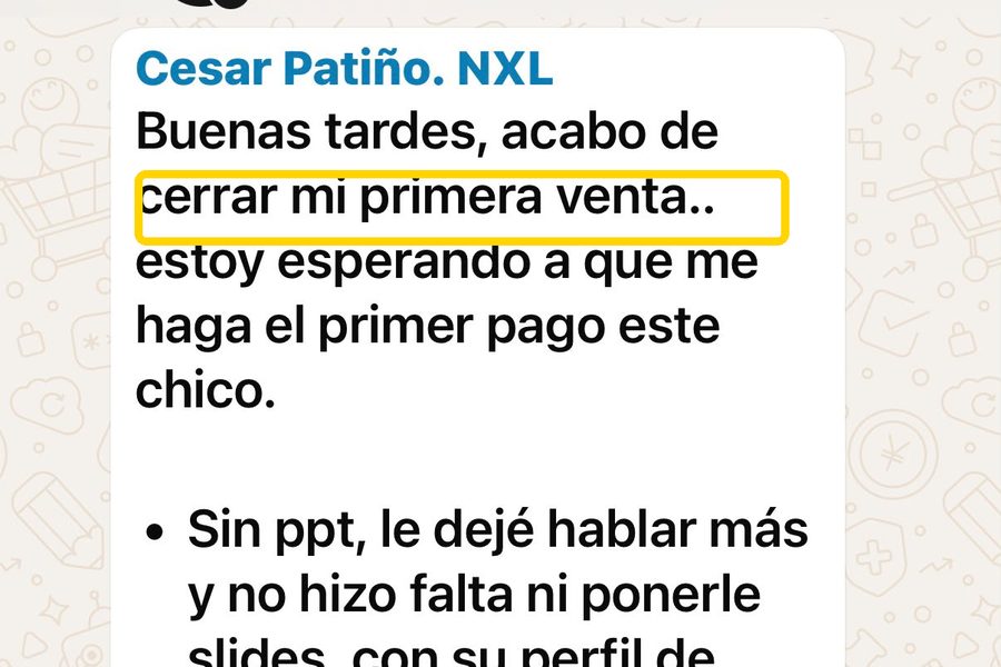 Mensaje del grupo privado de alumnos