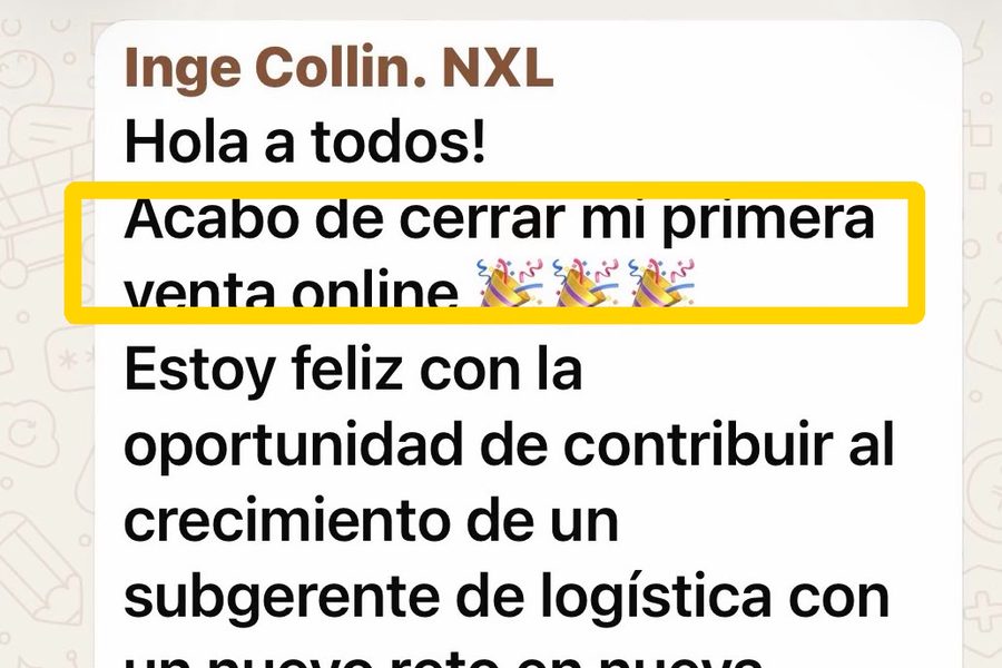 Mensaje del grupo privado de alumnos
