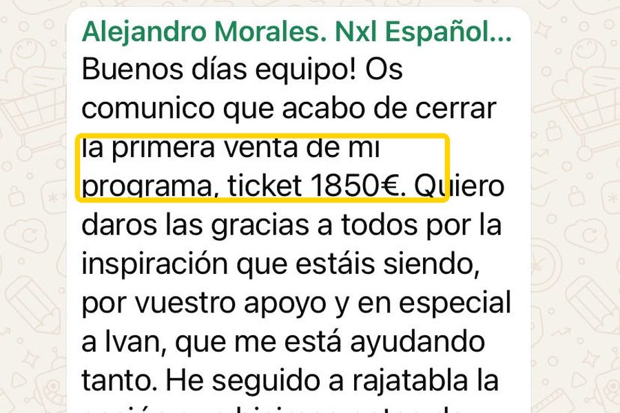 Mensaje del grupo privado de alumnos