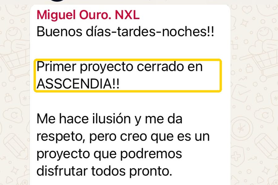Mensaje del grupo privado de alumnos