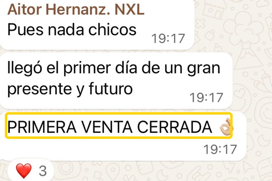 Mensaje del grupo privado de alumnos