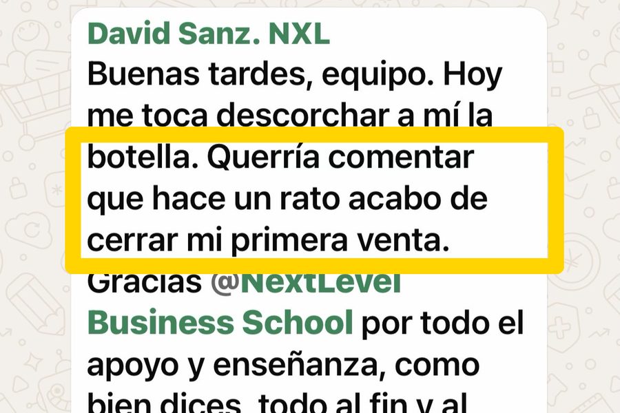 Mensaje del grupo privado de alumnos